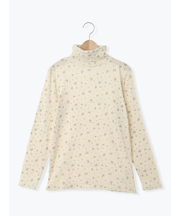 【吸湿発熱】ベア天花柄タートルネックインナー