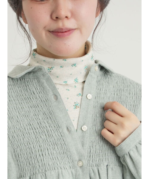 吸湿発熱】ベア天花柄タートルネックインナー｜サマンサモスモスの通販