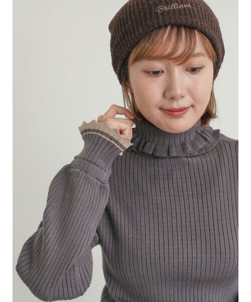 袖口配色スカラップタートルニット｜サマンサモスモスの通販｜&mall