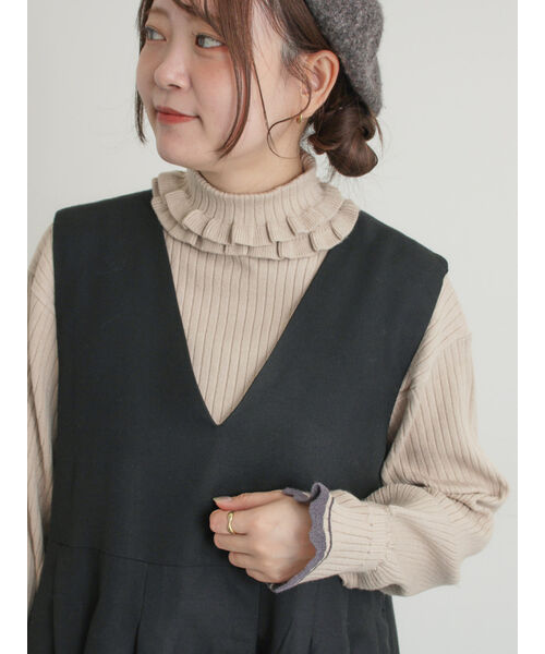 袖口配色スカラップタートルニット｜サマンサモスモスの通販｜&mall