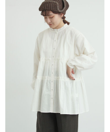 柄アソートティアードフリルチュニック