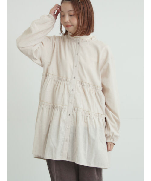 柄アソートティアードフリルチュニック