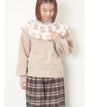 レース貼り前後2WAYニット