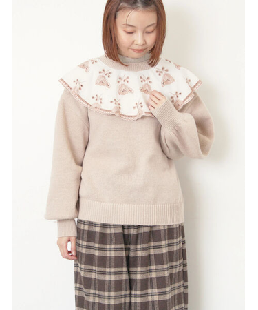 レース貼り前後2WAYニット