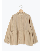 フリルバンドカラーブラウス