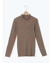 【マシンウォッシャブル】もちもちリブフリルタートルネックニット