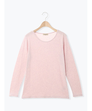 【吸湿発熱】ベア天無地クルーネック