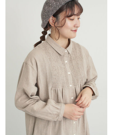 シャーリング切替チュニック