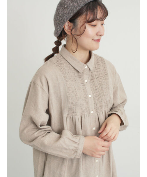 シャーリング切替チュニック