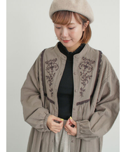 【S/Mサイズ】切替配色刺繍ワンピース