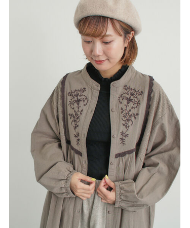 【S/Mサイズ】切替配色刺繍ワンピース