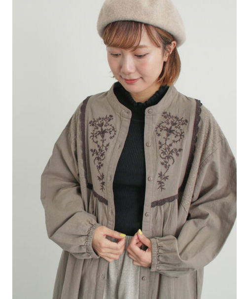 【S/Mサイズ】切替配色刺繍ワンピース