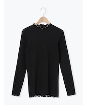 配色メローカットリブフリルスタンドネックインナー