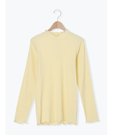 配色メローカットリブフリルスタンドネックインナー