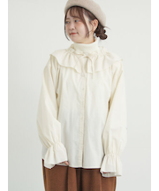 フリル襟ブラウス