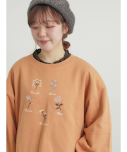 クロスステッチフラワー刺繍スウェット