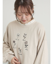 クロスステッチフラワー刺繍スウェット