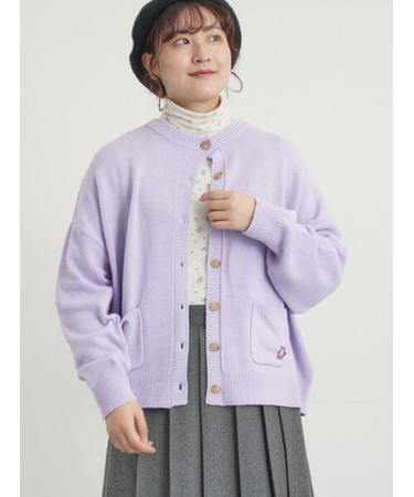 花刺繍入りカーディガン