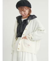 花刺繍入りカーディガン