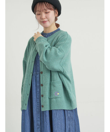 花刺繍入りカーディガン