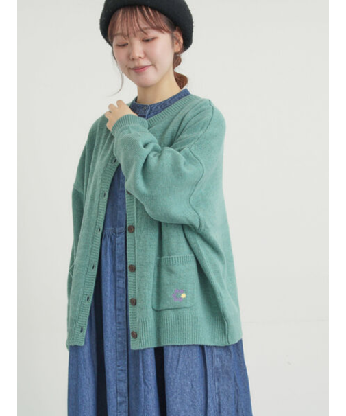 花刺繍入りカーディガン