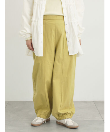 【M/Lサイズ】センターピンタック裾ギャザーパンツ