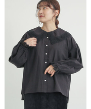 【2WAY】レースBig襟取り外しブラウス