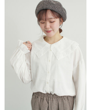 【2WAY】レースBig襟取り外しブラウス
