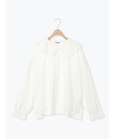 【2WAY】レースBig襟取り外しブラウス