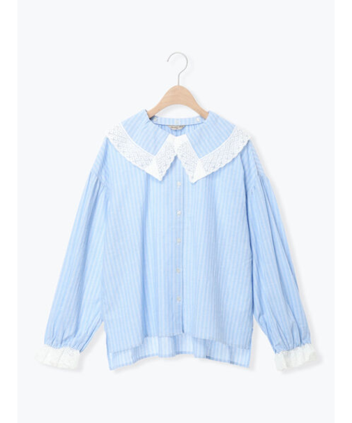【2WAY】レースBig襟取り外しブラウス