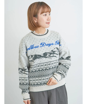 山柄ジャカードニット