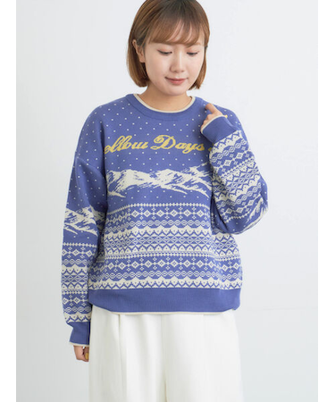 山柄ジャカードニット