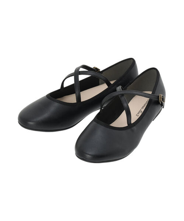 クロスストラップバレエシューズ