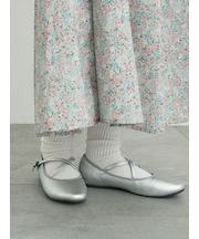 クロスストラップバレエシューズ