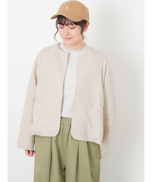 Cross×Linen】クルーネックジャケット｜サマンサモスモスの通販｜&mall