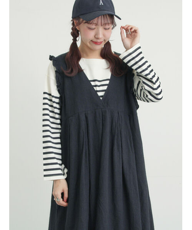 パネルボーダーバスクシャツ