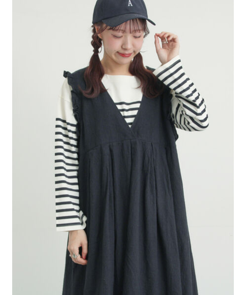 パネルボーダーバスクシャツ