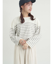 パネルボーダーバスクシャツ