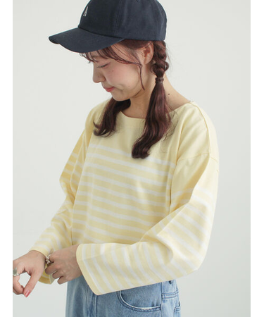 パネルボーダーバスクシャツ