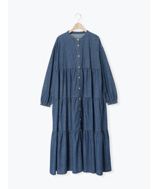 【オーガニックコットン】デニムティアードワンピース