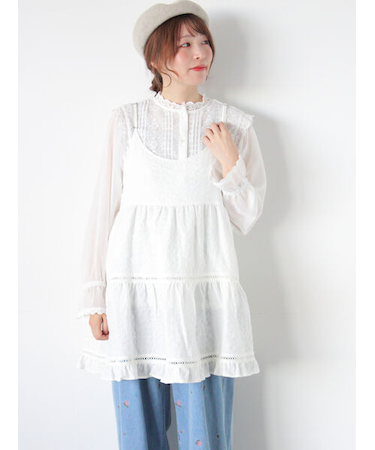 はしごレースティアードキャミチュニック