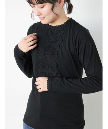 パーツレース貼りカットソー