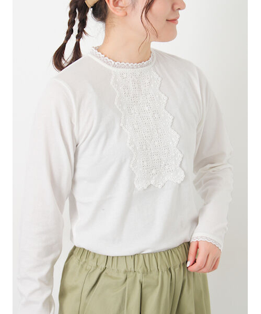 パーツレース貼りカットソー