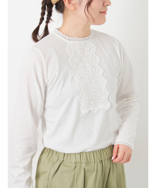 パーツレース貼りカットソー