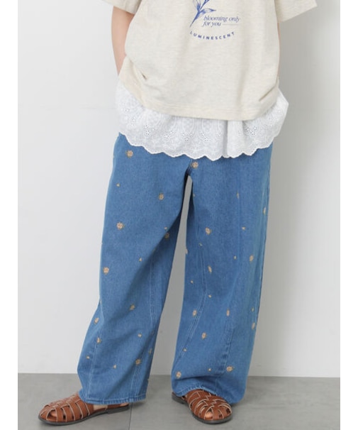 《新色追加》【オーガニックコットン】デニムバレルパンツ