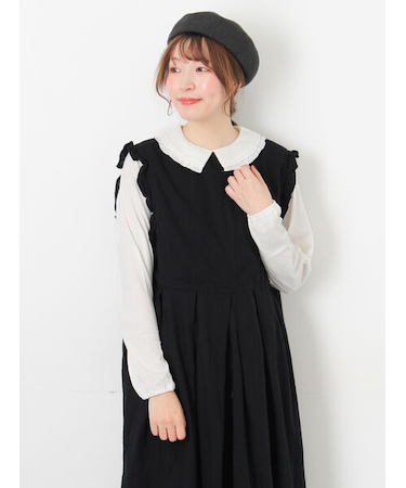 ドビーフリル襟カットソー