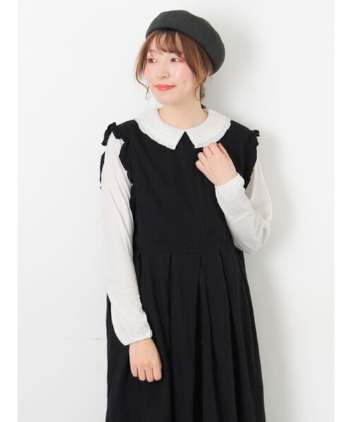 ドビーフリル襟カットソー