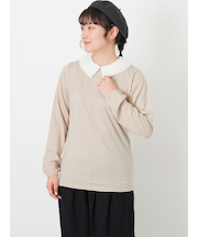 ドビーフリル襟カットソー