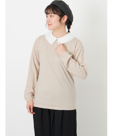 ドビーフリル襟カットソー