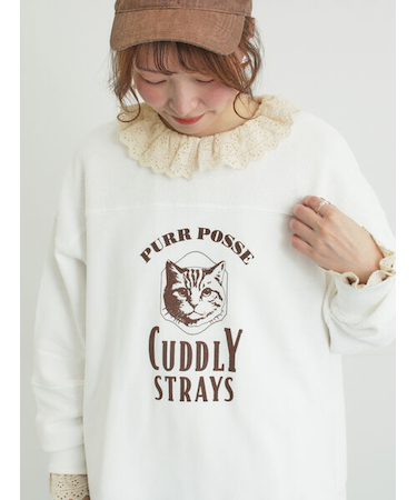 切替ミニ裏毛プリントスウェット